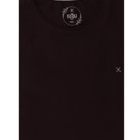 Dark Burgundy Plus Size Crew Neck Embroidered Cotton Supreme T-Shirt