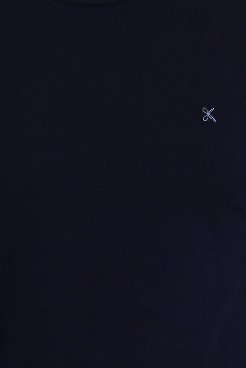 Black and Navy Crew Neck Slim Fit T-Shirt