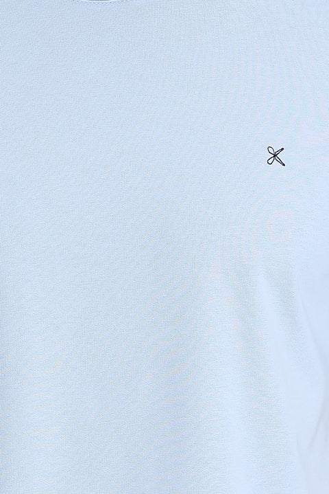 Light Blue Crew Neck Slim Fit T-Shirt