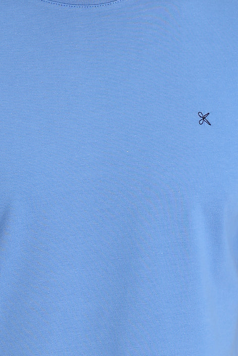 Aviator Blue Crew Neck Slim Fit T-Shirt