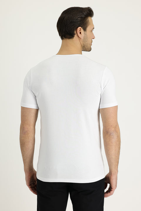 White Crew Neck Slim Fit T-Shirt