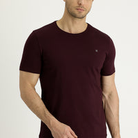 Dark Burgundy Crew Neck Slim Fit T-Shirt