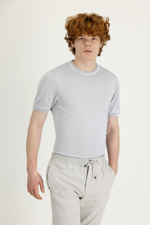 Medium Grey Crew Neck Slim Fit T-Shirt
