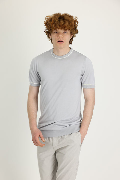 Medium Grey Crew Neck Slim Fit T-Shirt