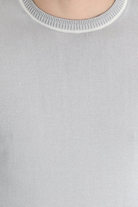 Medium Grey Crew Neck Slim Fit T-Shirt