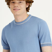 Dark Blue Crew Neck Slim Fit T-Shirt