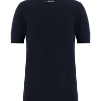 Medium Navy Crew Neck Slim Fit Patterned T-shirt