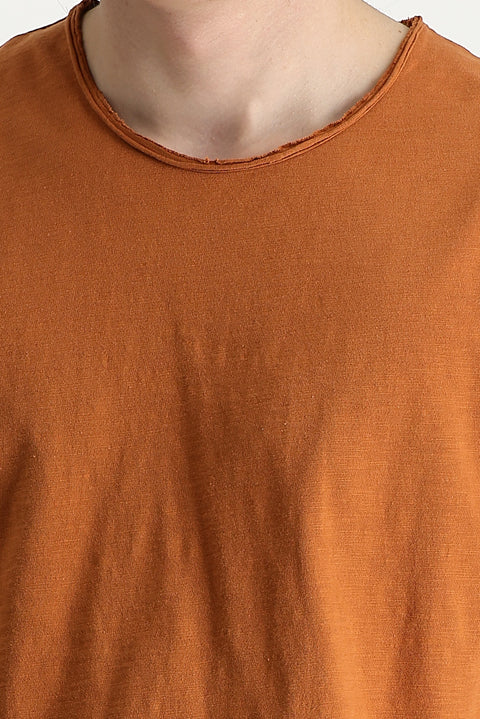 Cinnamon Crew Neck Slim Fit Printed Cotton T-shirt
