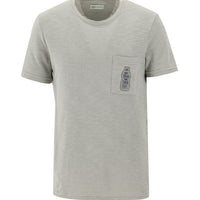 Light Grey Eco-Line Crew Neck Slim Fit Printed Cotton T-Shirt