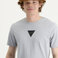 Medium Grey Crew Neck Slim Fit Printed T-Shirt