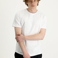 White Crew Neck Slim Fit Printed T-Shirt