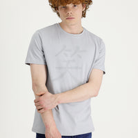 Medium Grey Crew Neck Slim Fit Printed T-Shirt