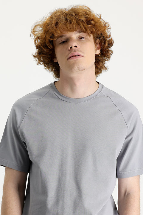 Light Grey Crew Neck Slim Fit T-Shirt