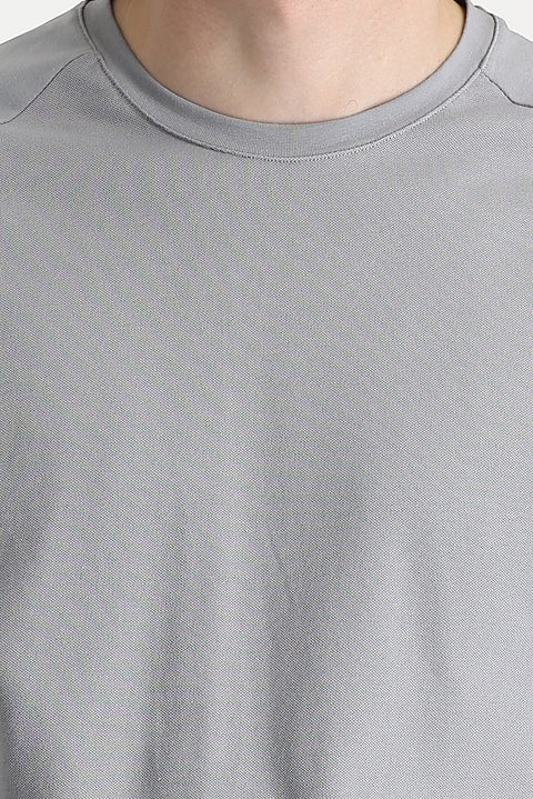 Light Grey Crew Neck Slim Fit T-Shirt