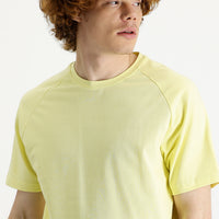 Light Yellow Crew Neck Slim Fit T-Shirt