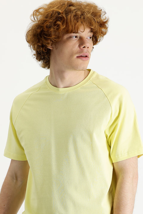 Light Yellow Crew Neck Slim Fit T-Shirt