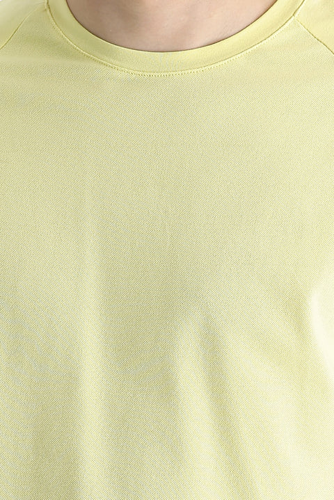 Light Yellow Crew Neck Slim Fit T-Shirt