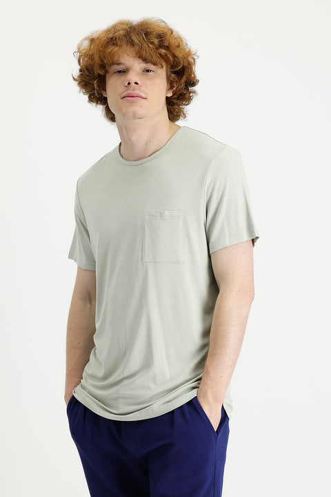 Mint Green Eco-Line Crew Neck Slim Fit T-Shirt