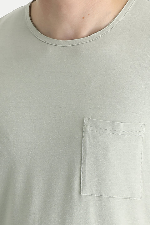 Mint Green Eco-Line Crew Neck Slim Fit T-Shirt