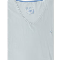 Light Blue Plus Size V-Neck Cotton Supreme T-Shirt