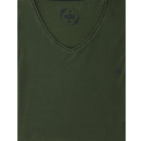 Medium Khaki Plus Size V-Neck Cotton Supreme T-Shirt