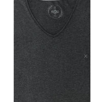 Dark Anthracite Melange Plus Size V-Neck Cotton Supreme T-Shirt