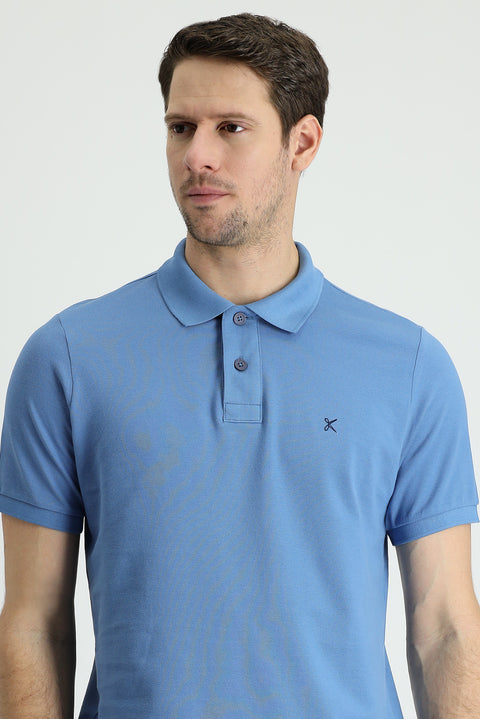 Dark Aviator Polo Collar Regular Fit Embroidered Cotton T-Shirt