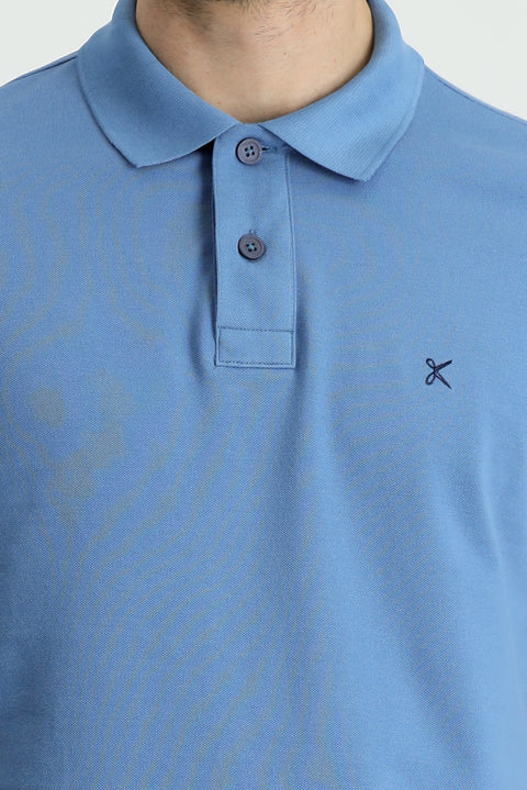 Dark Aviator Polo Collar Regular Fit Embroidered Cotton T-Shirt