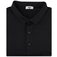 Black Plus Size Polo Collar Cotton Supreme T-Shirt