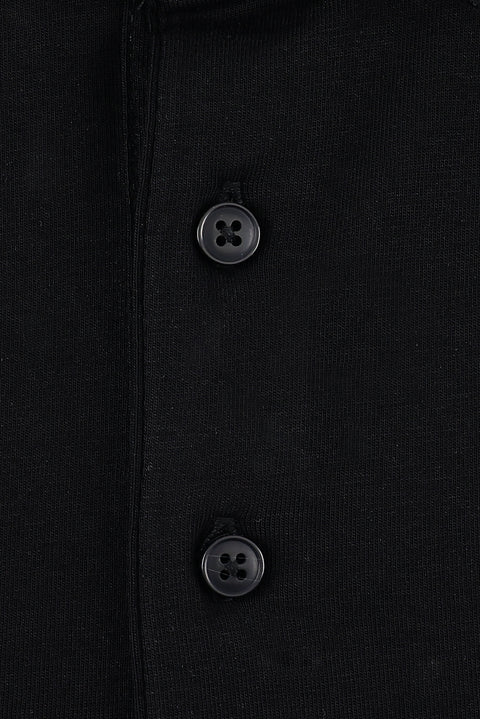 Black Plus Size Polo Collar Cotton Supreme T-Shirt