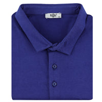 Medium Navy Plus Size Polo Collar Cotton Supreme T-Shirt