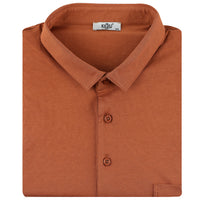 Tan Plus Size Polo Collar Cotton Supreme T-Shirt
