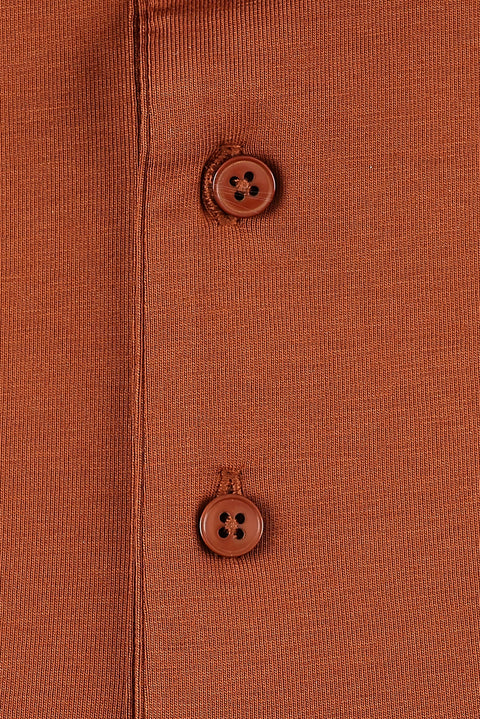 Tan Plus Size Polo Collar Cotton Supreme T-Shirt