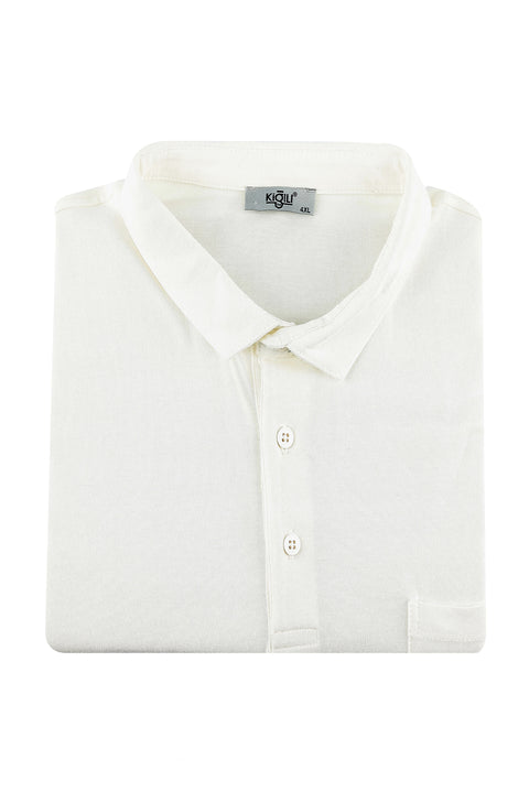 Off-white Plus Size Polo Collar Cotton Supreme T-shirt