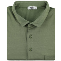 Medium Khaki Plus Size Polo Collar Cotton Supreme T-Shirt