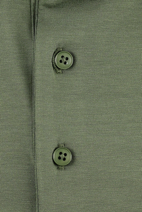 Medium Khaki Plus Size Polo Collar Cotton Supreme T-Shirt