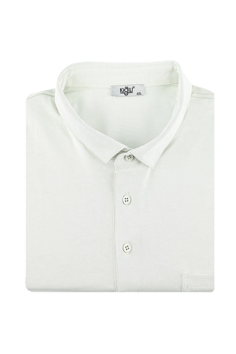 Stone Plus Size Polo Collar Cotton Supreme T-Shirt