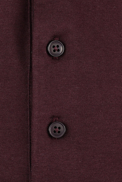 Dark Burgundy Plus Size Polo Collar Cotton Supreme T-Shirt