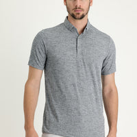 Medium Grey Patterned Polo Neck T-shirt