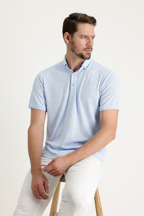 Mavi Polo Yaka Regular Fit Desenli Tişört