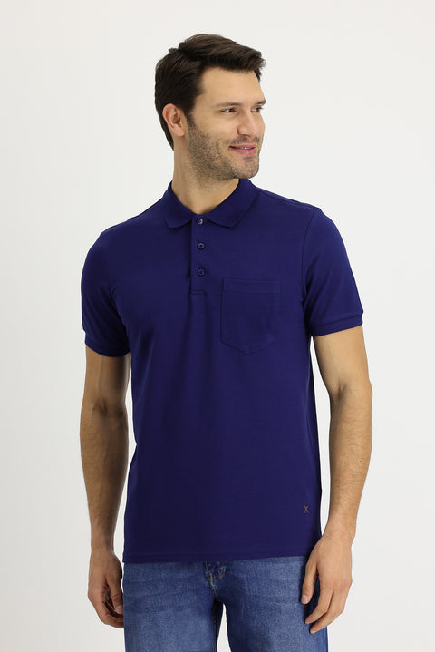 Medium Navy Polo Collar Classic T-Shirt