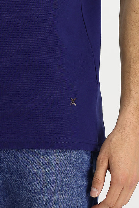 Medium Navy Polo Collar Classic T-Shirt