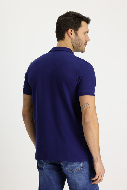 Medium Navy Polo Collar Classic T-Shirt