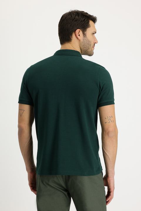 Dark Green Polo Collar Classic T-shirt