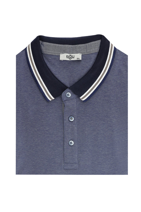 Dark Navy Polo Collar Regular Fit T-shirt