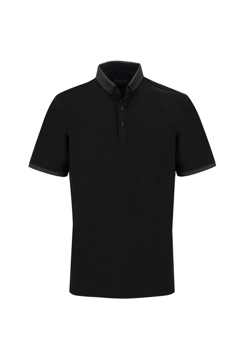 Black Polo Collar Regular Fit T-shirt