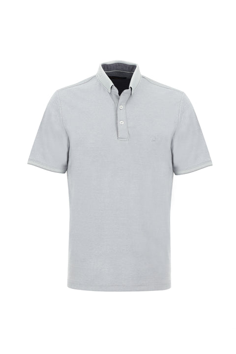 Light Grey Polo Collar Regular Fit T-shirt
