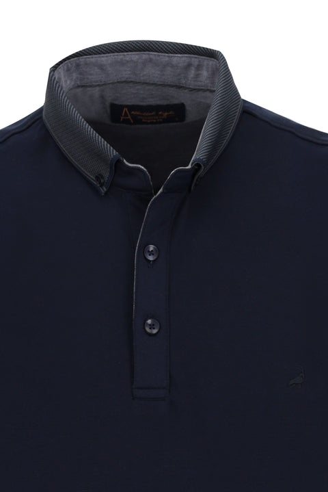 Medium Navy Polo Collar Regular Fit T-shirt