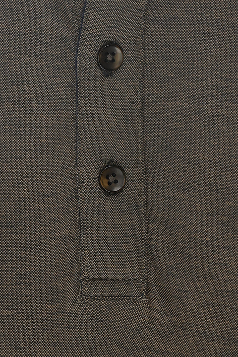 Medium Brown Polo Collar Regular Fit T-shirt