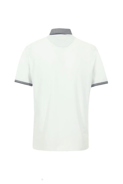 White Polo Collar Regular Fit T-shirt